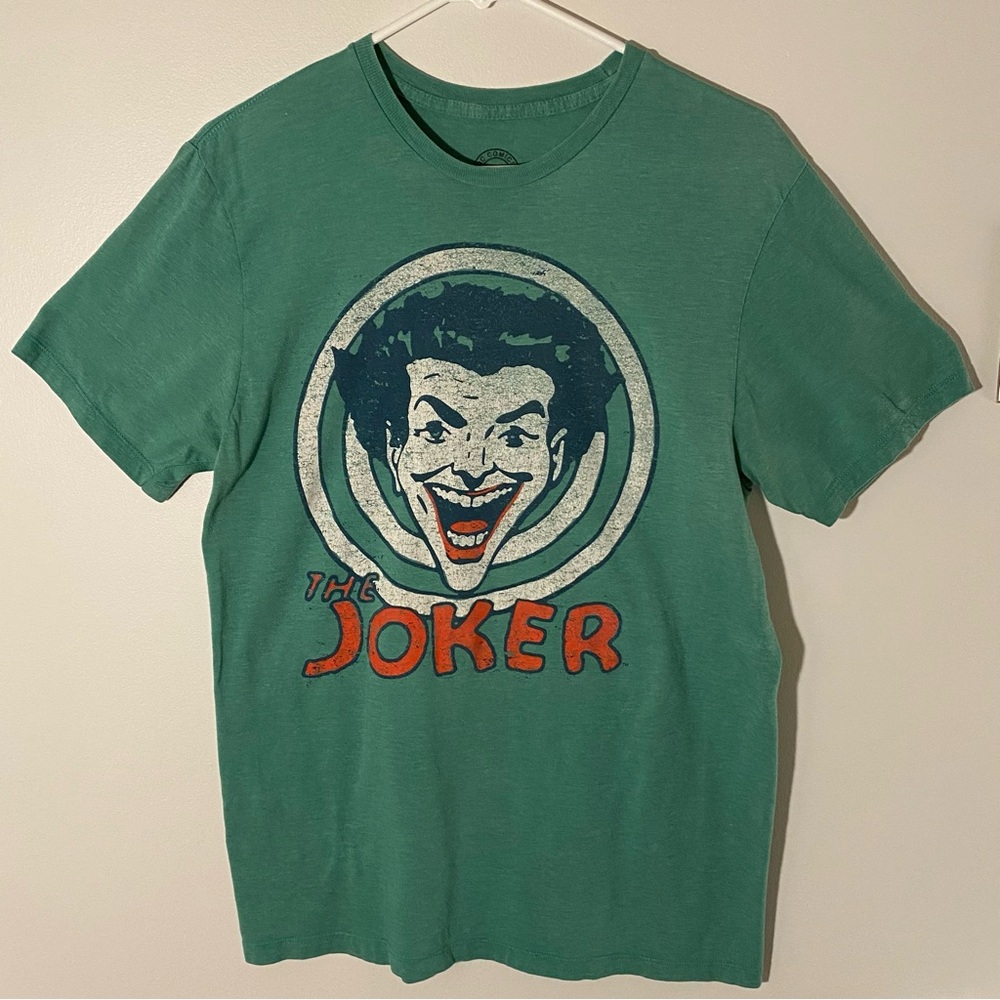 DC Comics The Joker T-Shirt Men’s Medium Green Graphic Tee Batman Villain